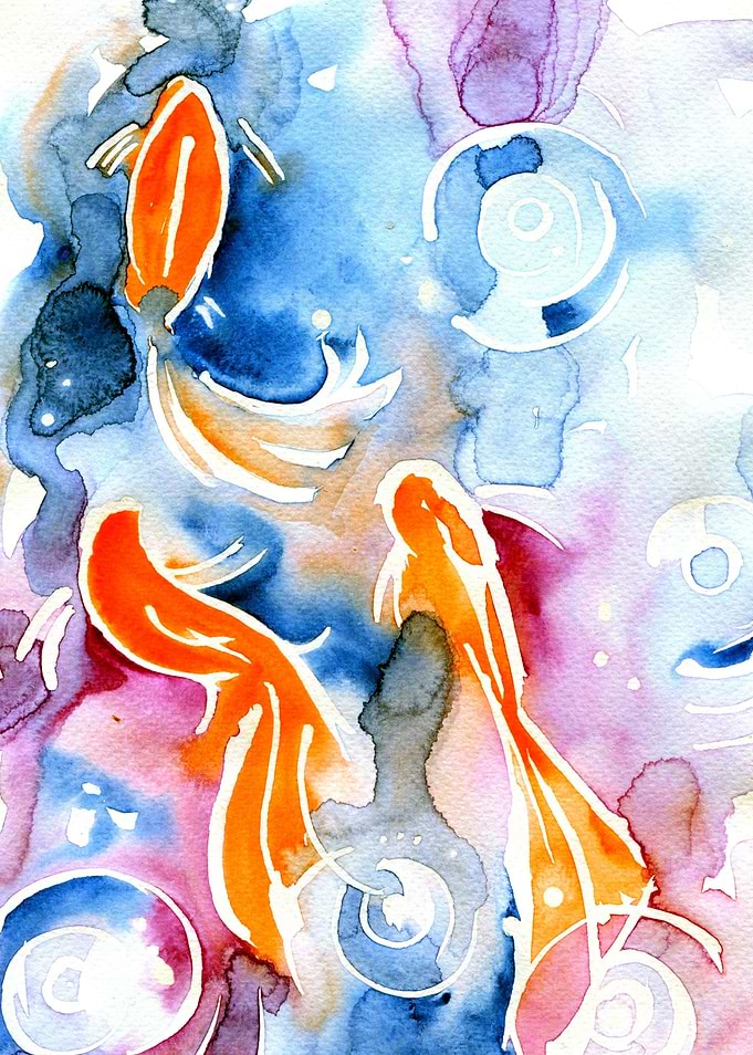 Watercolor Goldfish