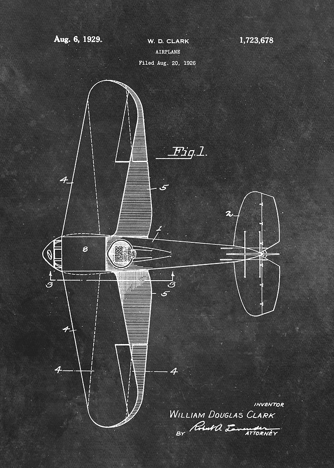 1929 patent art Clark Airplane