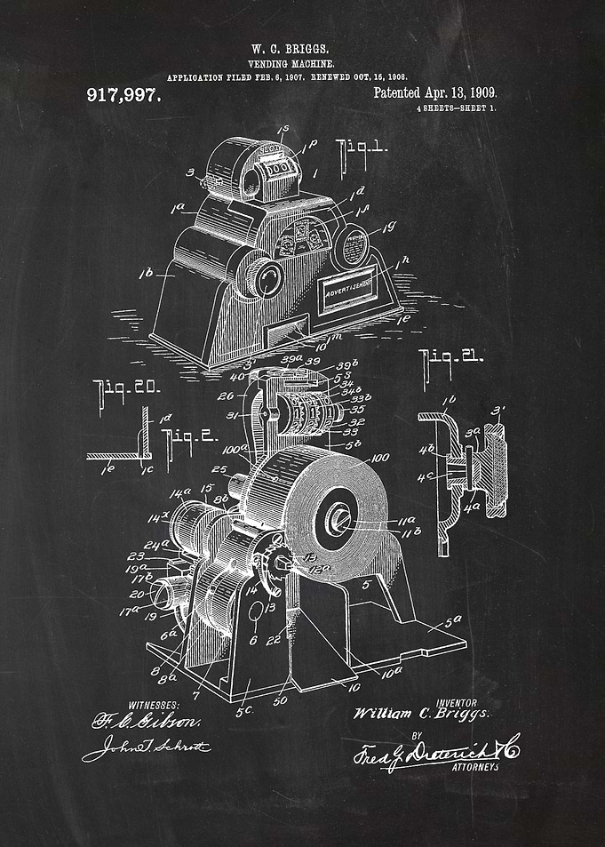1907 Vending Machine - Patent