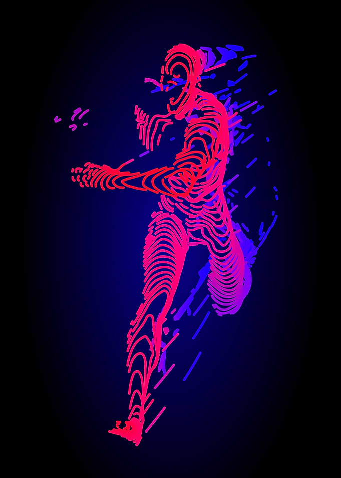 Art concept of a running man