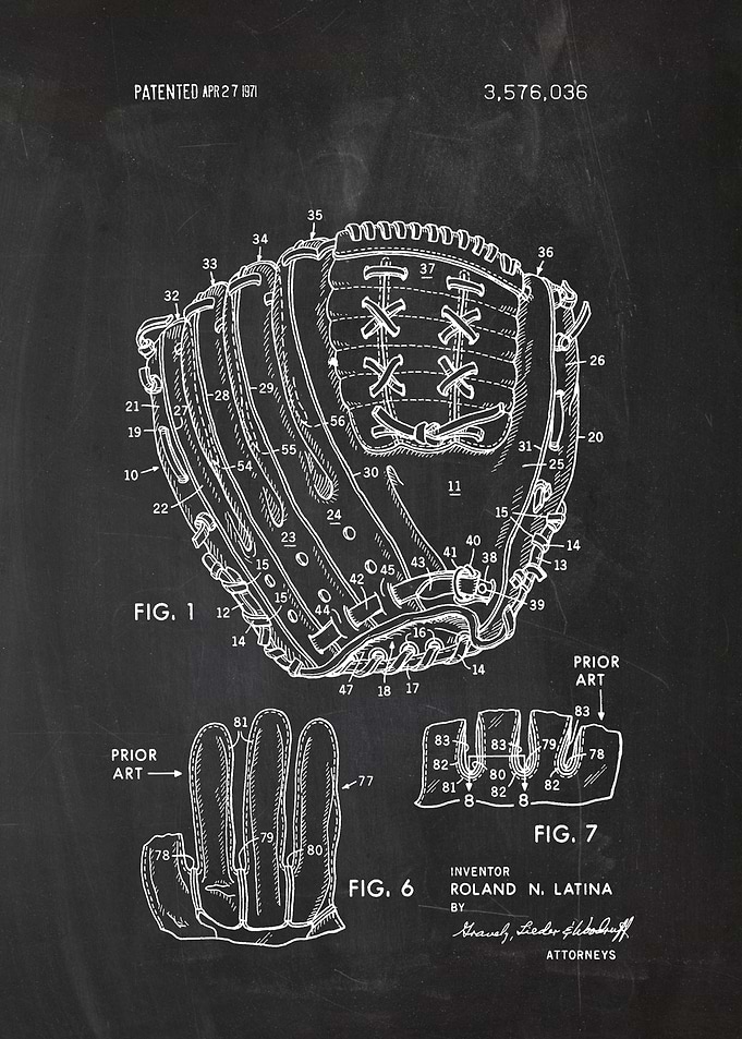 1971 Baseball Glove - Patent