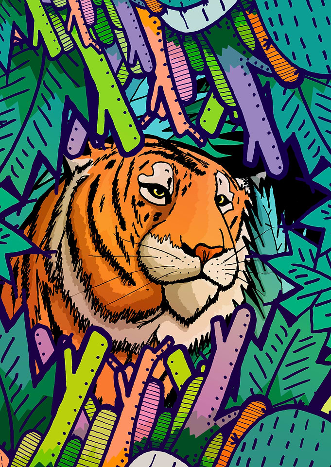 Tiger in the undergrowth