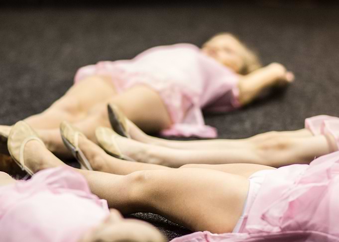 young ballet dancers on the floor