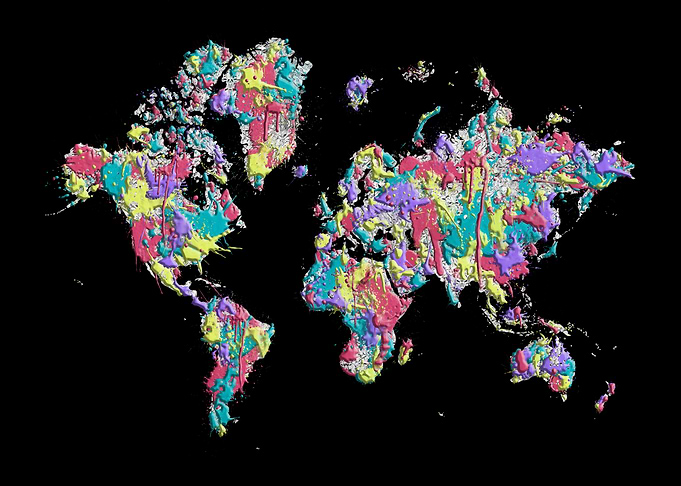 POP ART World Map Splashes