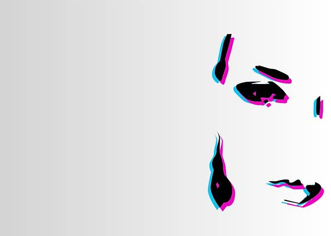 3D modern background with silhouette of a girl