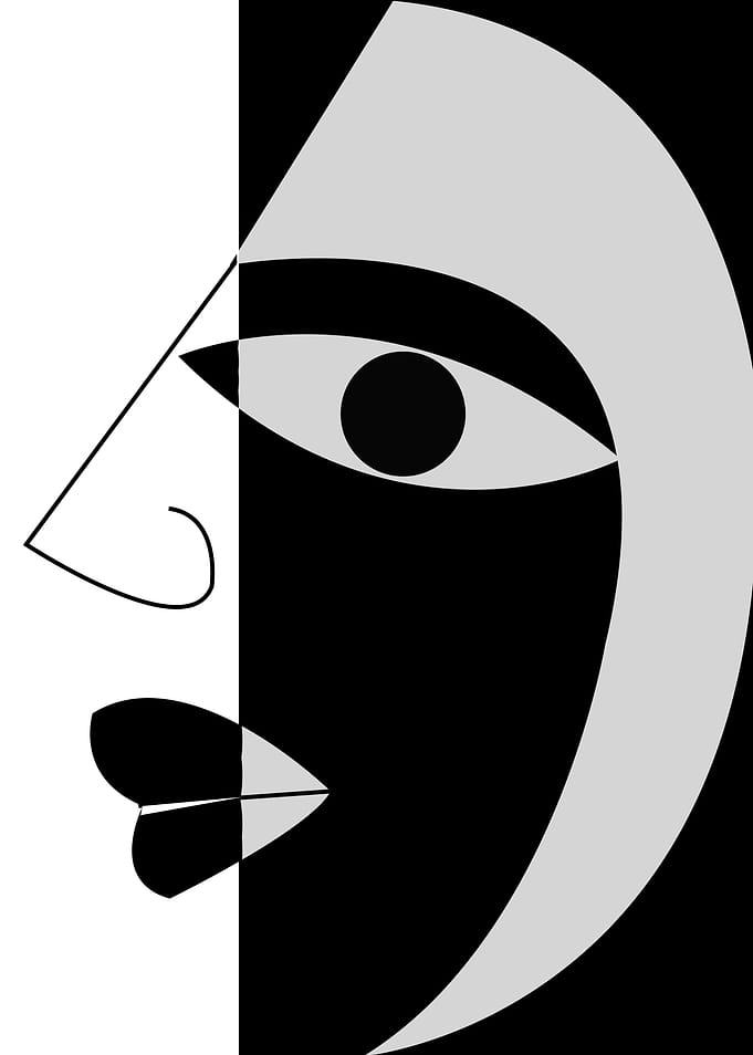 black and white