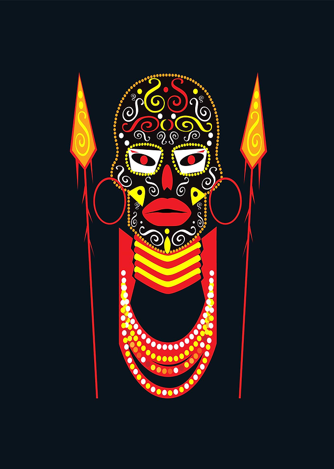 African motive background with ornament details an