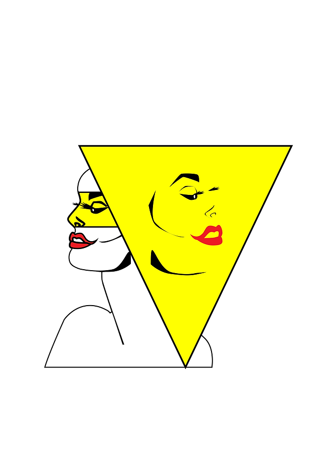 Pop Art poster with sexy woman background yellow