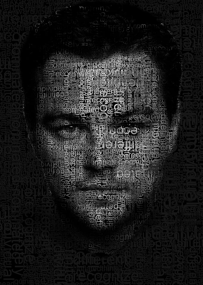 Leo Decaprio text portrait