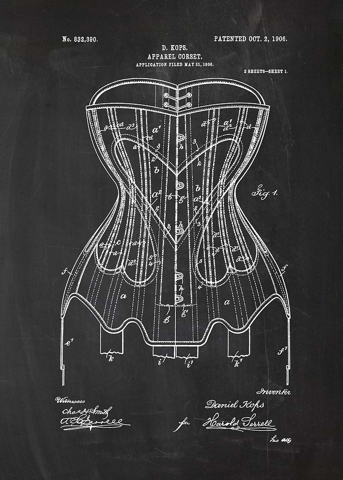 1906 Apparel Corset - Patent Drawing