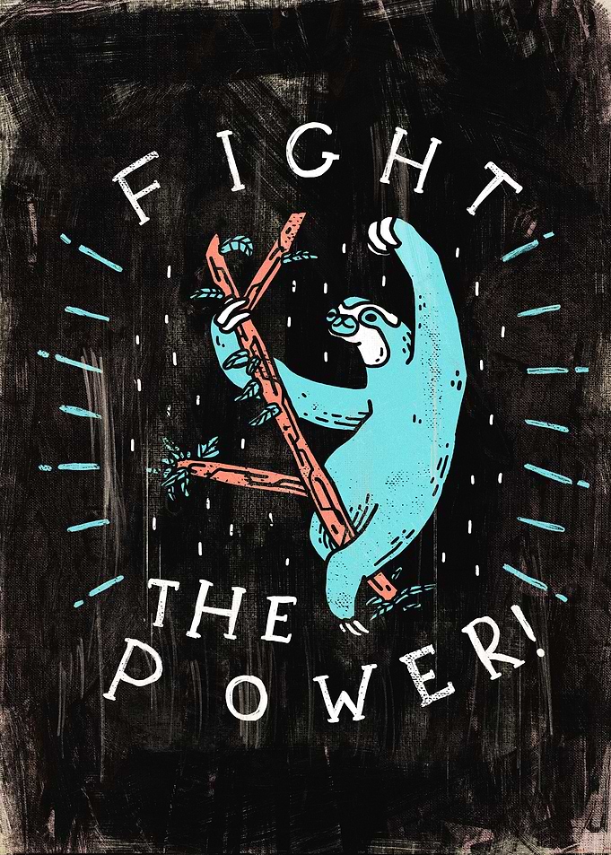 Resist Sloth Animal Art