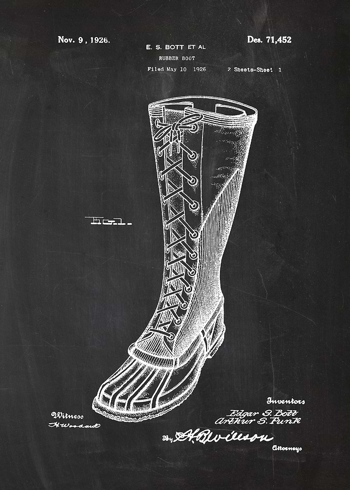 1926 Rubber Boot - Patent Drawing