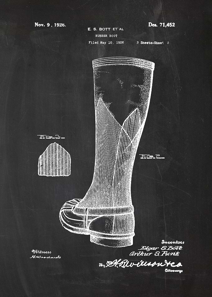 1926 Rubber Boot - Patent Drawing