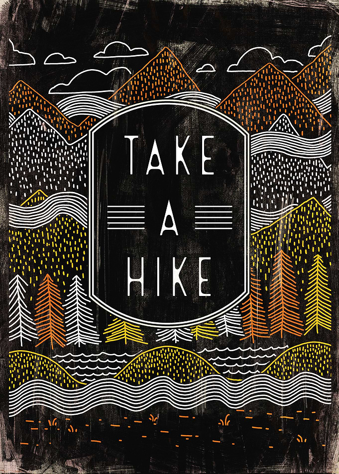 Take a Hike Hiking Art