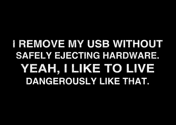 Ejecting USB dangerously