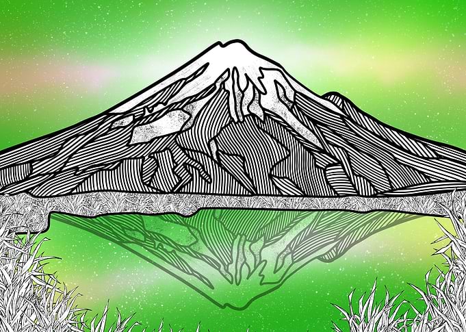 Mount Taranaki New Zealand Geometric