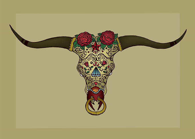 Bull sugar skull