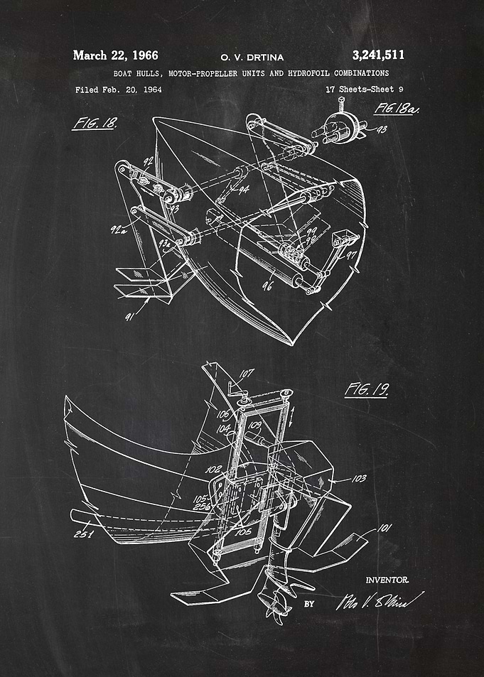 1964 Boat Hulls - Patent Drawing