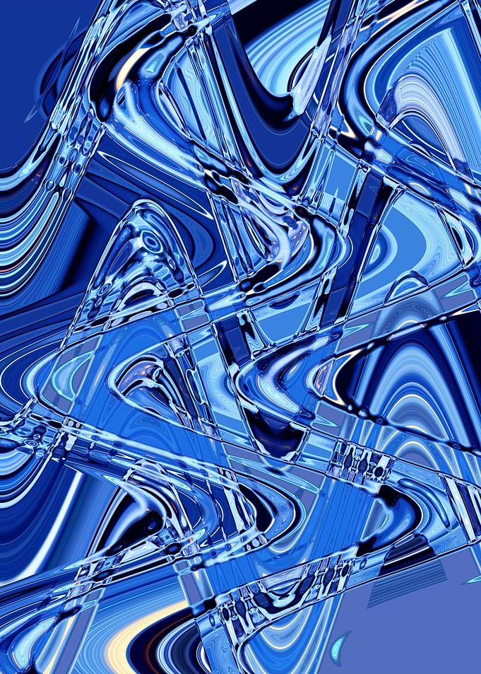 waves of roads in blue