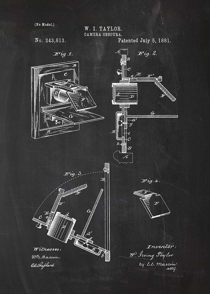 1881 Camera Obscura - Patent Drawing