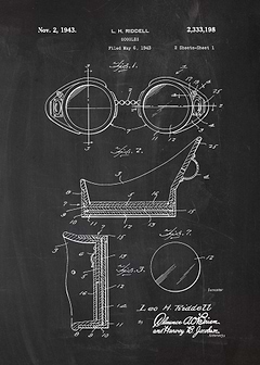 1943 Goggles - Patent Drawing