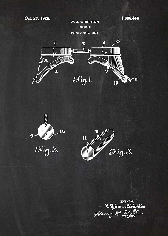 1924 Goggles - Patent Drawing