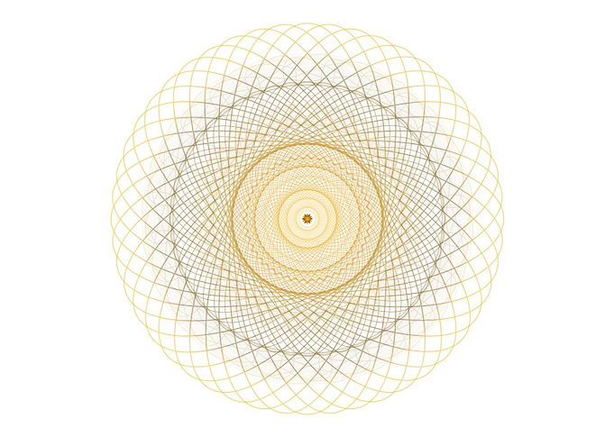 golden geometry on white