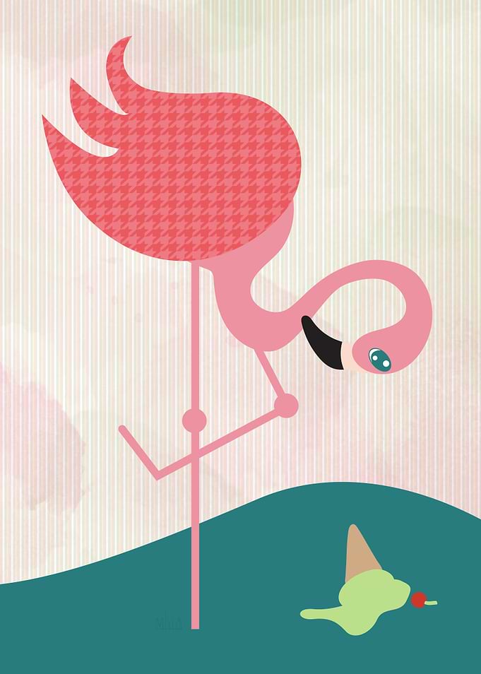 Flamingo had an ice cream