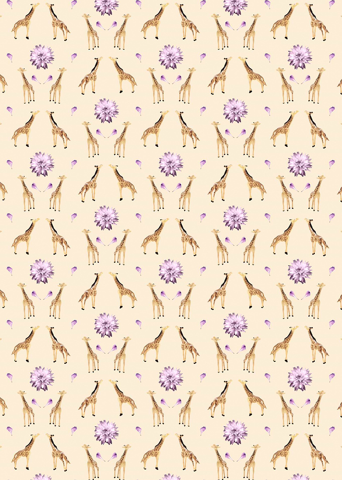 Giraffes And Flowers