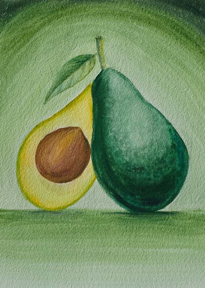 Dear Avocado Watercolor