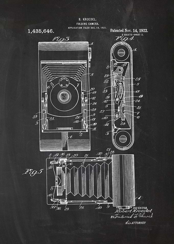 1921 Folding Camera - Patent Drawing