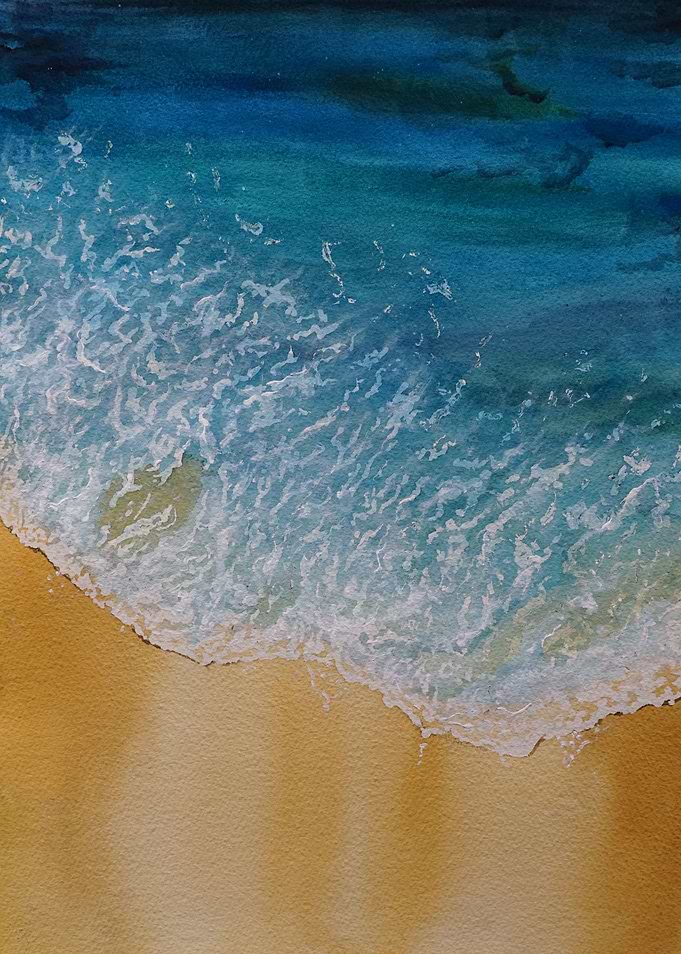 Undulant Sea Watercolor