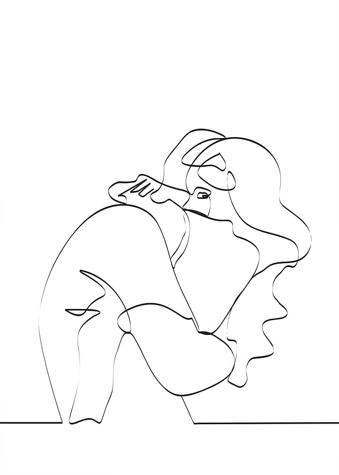 Couple continuous line draw