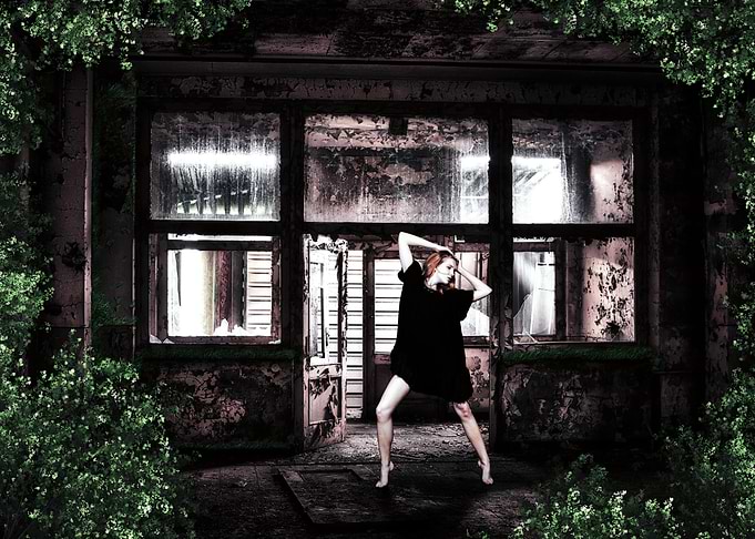 woman in panic