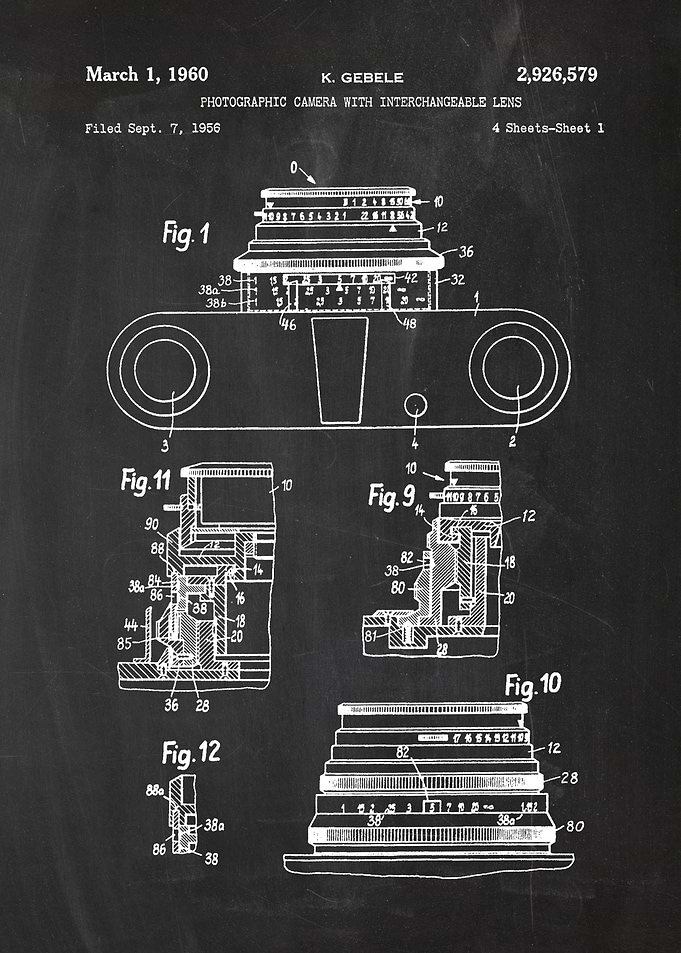 1956 Photographic Camera With Interchangeable Lens