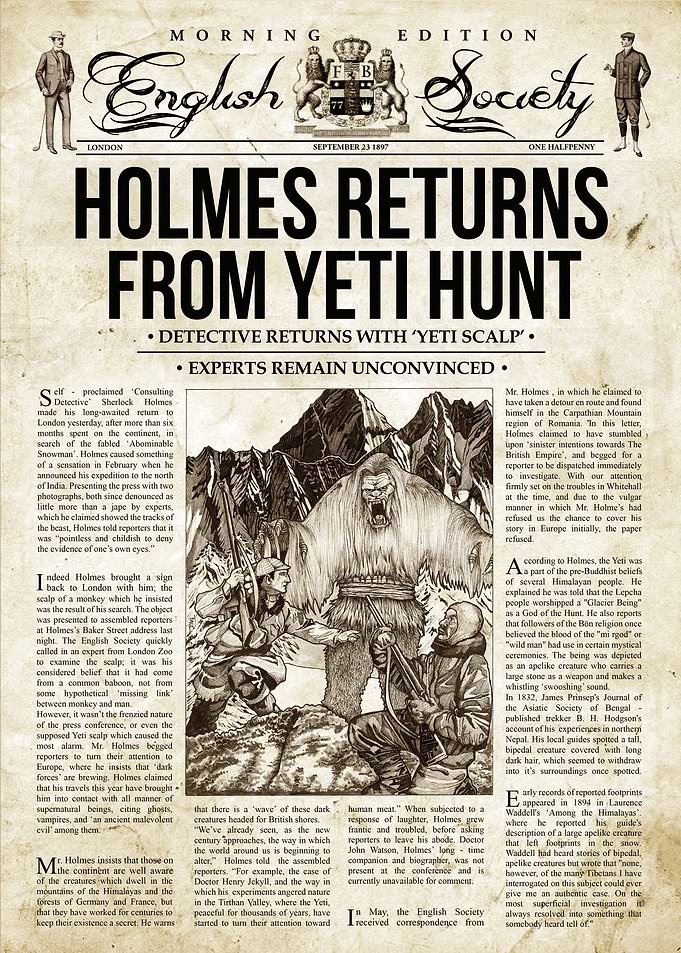 Sherlock Holmes Returns From Yeti Hunt