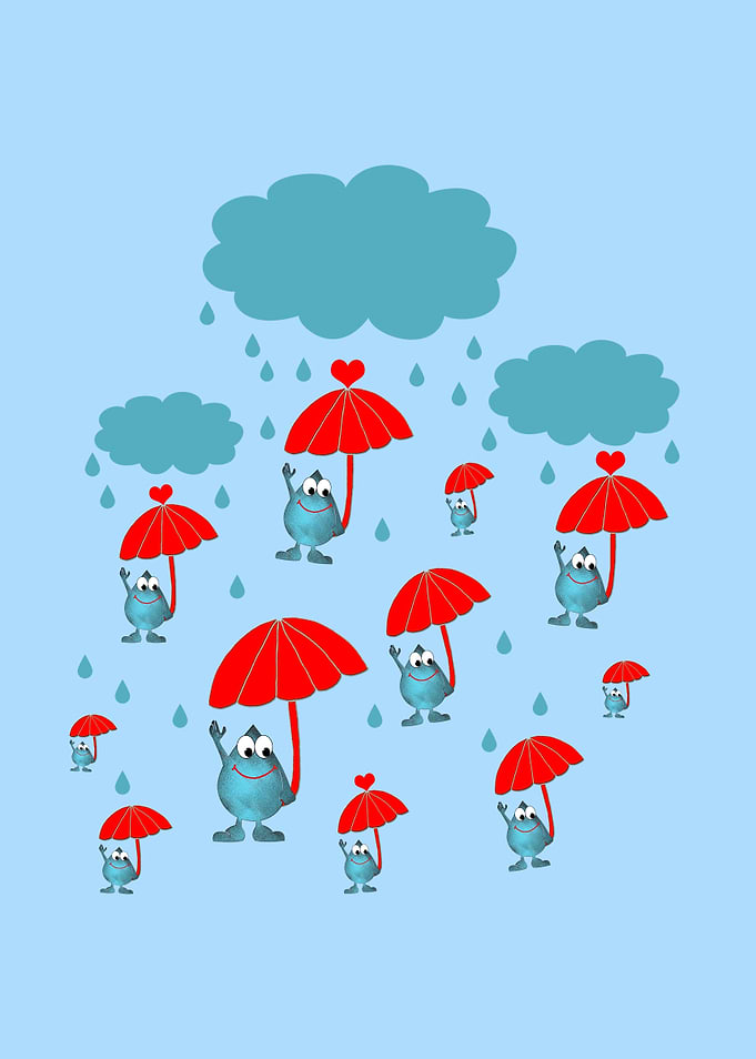 Rain and drops