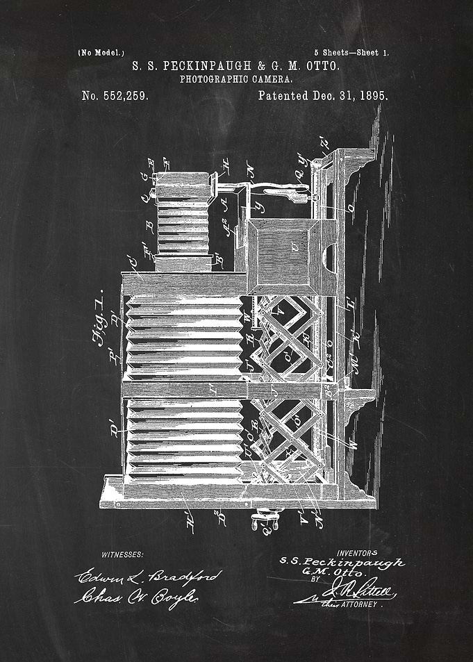 1895 Photographic Camera - Patent Drawing