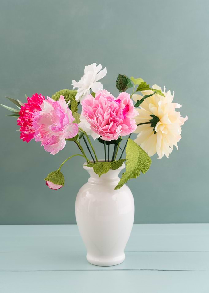 Crepe paper flower bouquet
