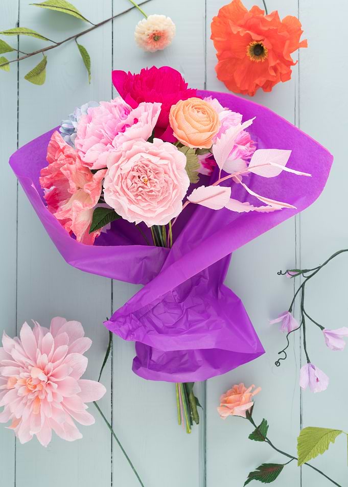 Crepe paper flower bouquet