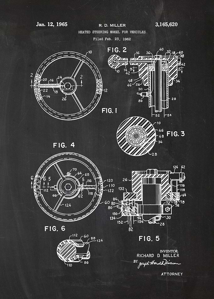 1962 Heated Steering Wheel for Vehicles - Patent