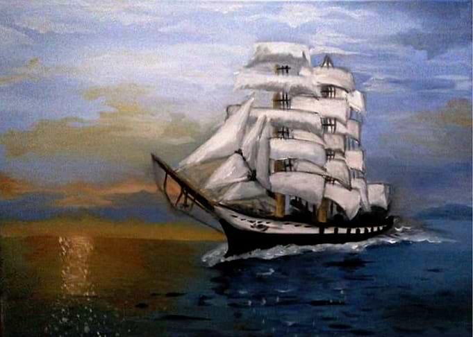 Ship, sea oil paintings