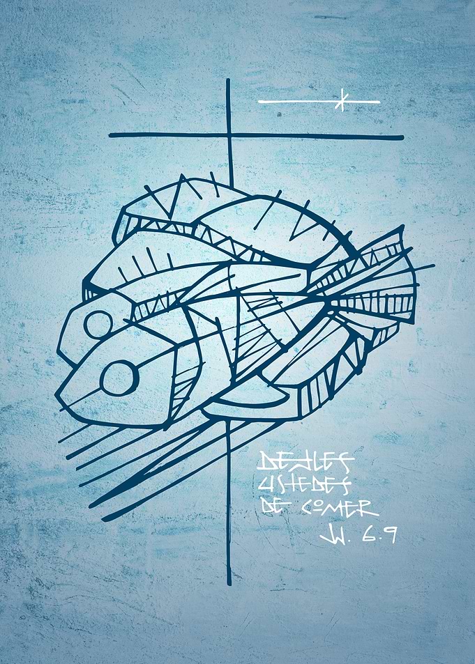 Five bread and two fish symbol