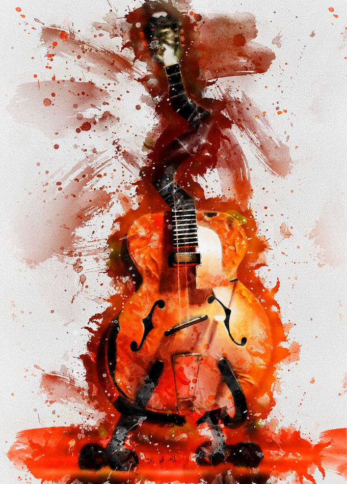 Caricature Jack W's guitar