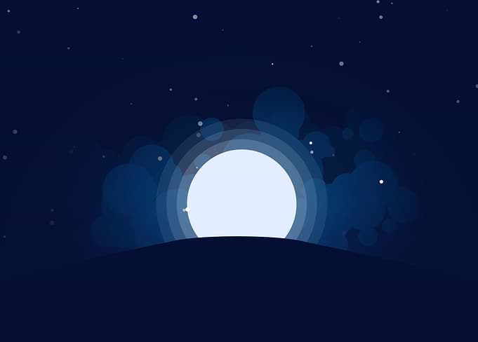 Moon stars & hill