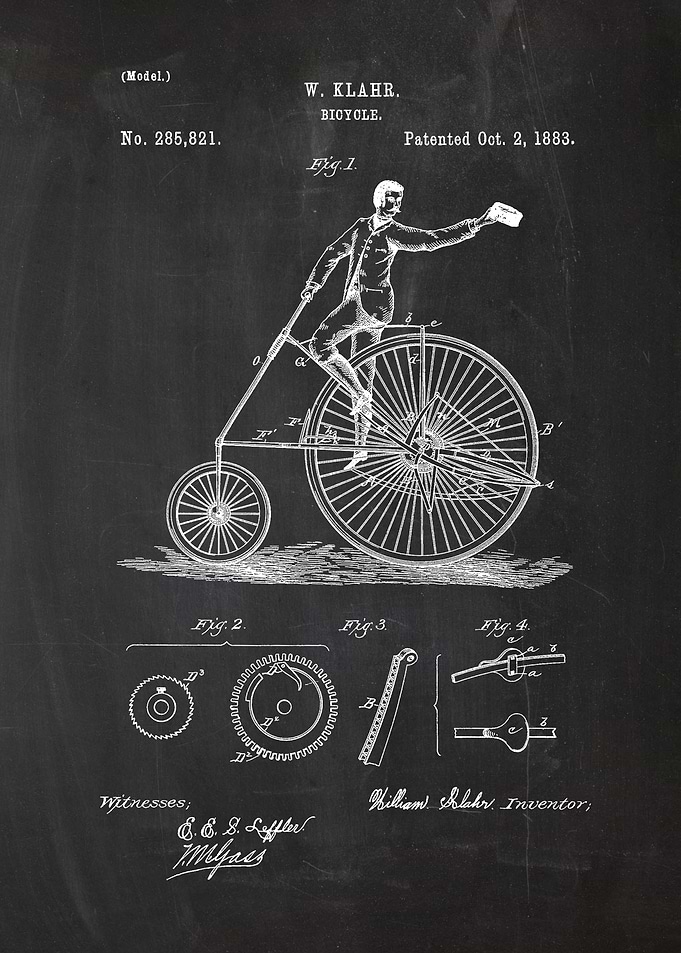 1883 Bicycle - Patent Drawing