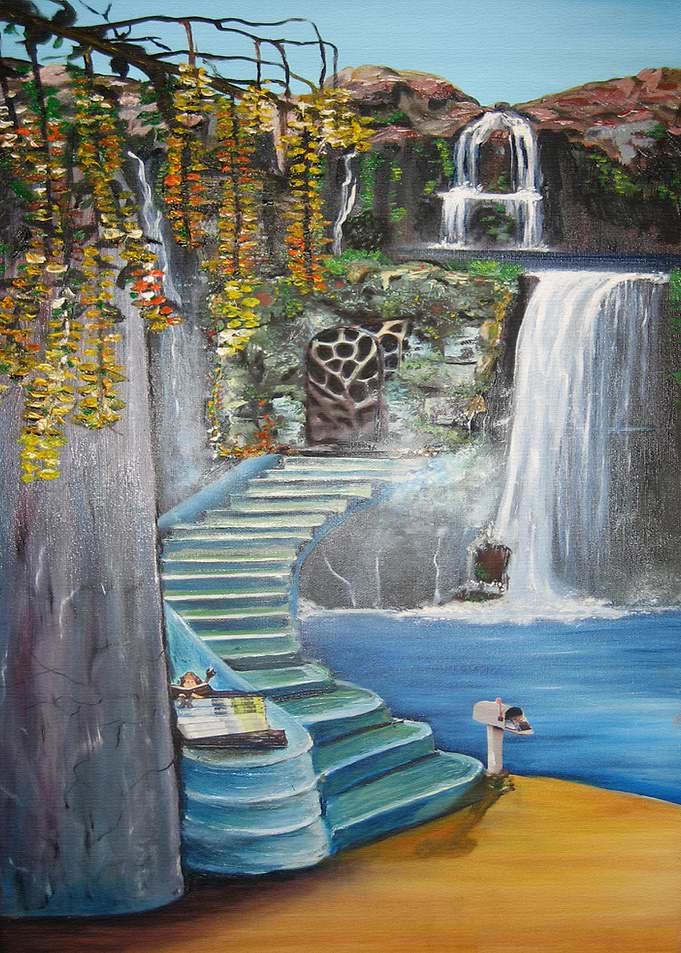 Fantasy Staircase in Oil
