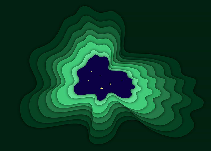 abstract sky on a green background