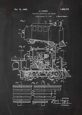 1924 Electric Locomotive and Train - Patent