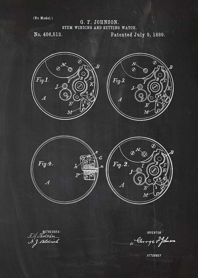 1889 Stem Winding and Setting Watch - Patent